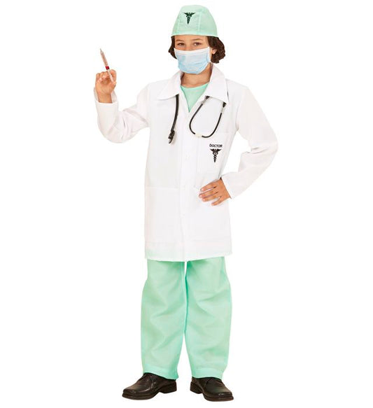 Doctor Shirt, Pants, Lab Coat, Hat, Face Mask, Stethoscope