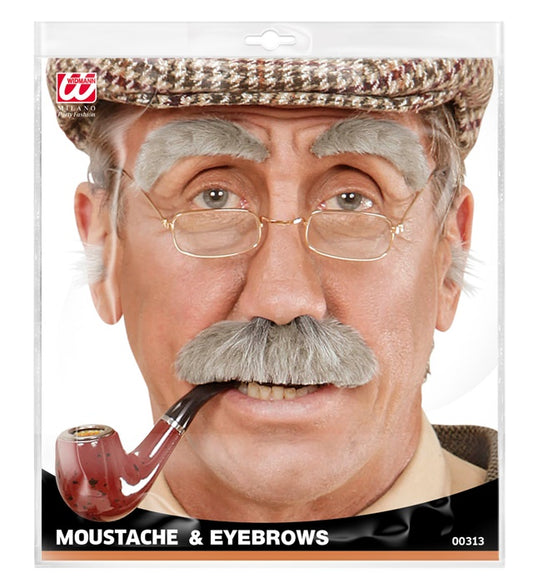 Old Man Set Eyebrows & Moustache