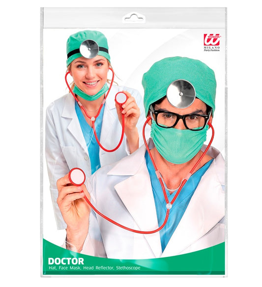 Doctor Hat, Face Mask, Head Reflector, Stethoscope