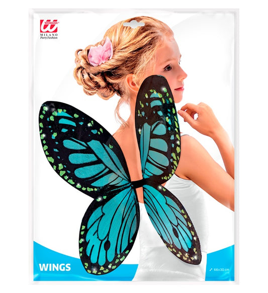 Black-Blue Butterfly Wings Childsize 66X38 Cm