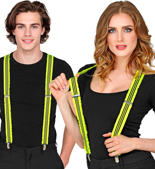 Neon Yellow Ruffle Braces