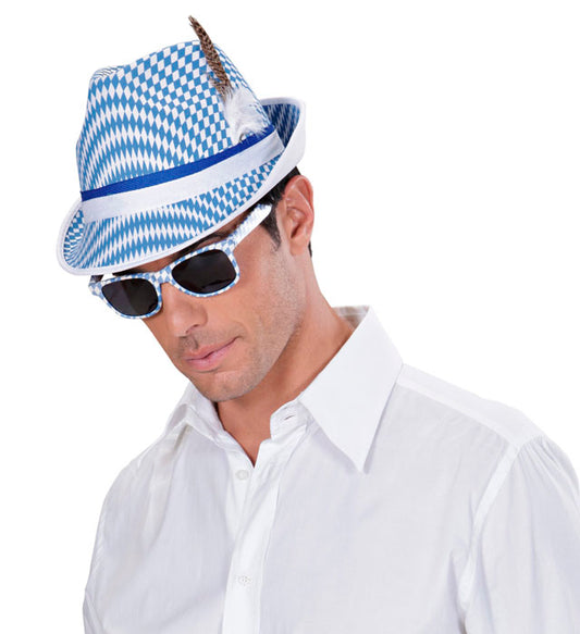 Bavarian Flag Fedora With Feathers