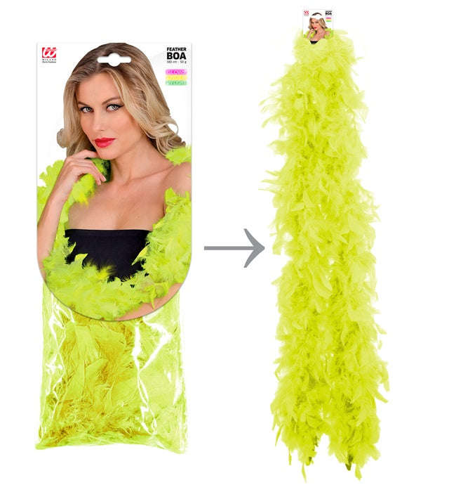 Neon Yellow Feather Boa - 1,80 M - 50 G