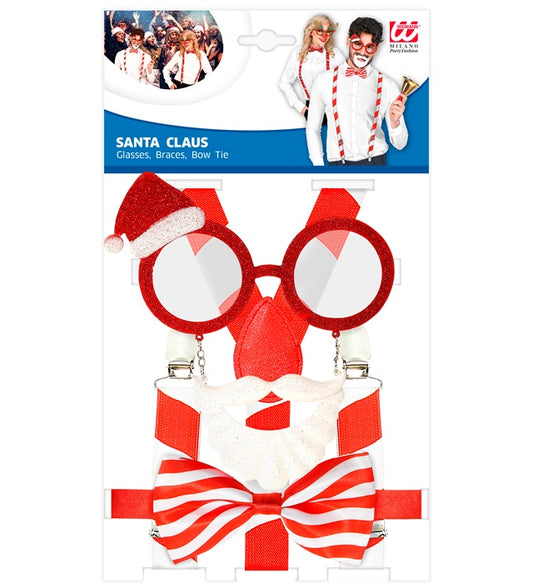 Santa Claus Glasses, Braces, Bow Tie