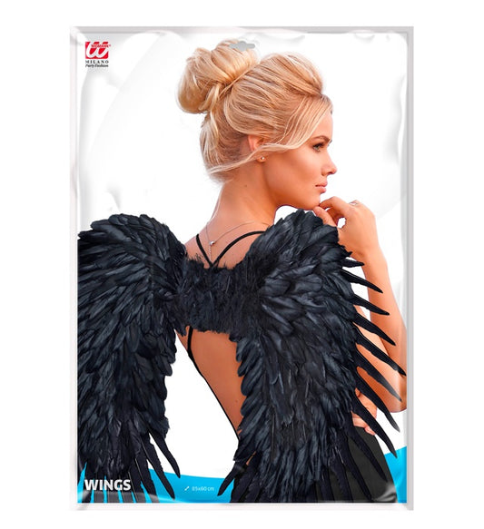 Black Feathered Wings 80X60 Cm