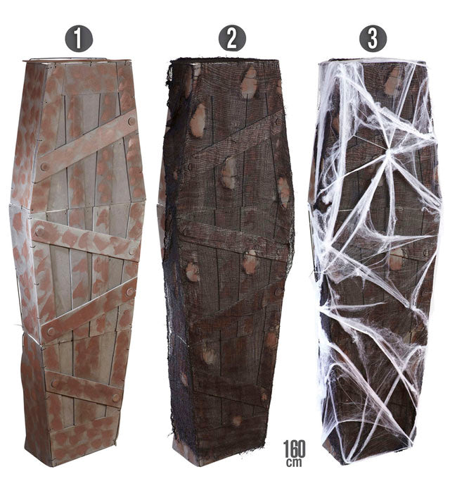 Coffin With Gauze And Spiderweb160 Cm