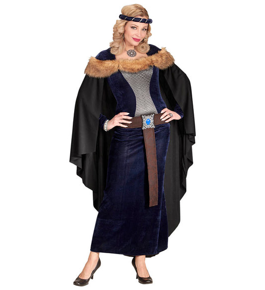 Medieval Princess Dress With Cape, Belt, Headpiece