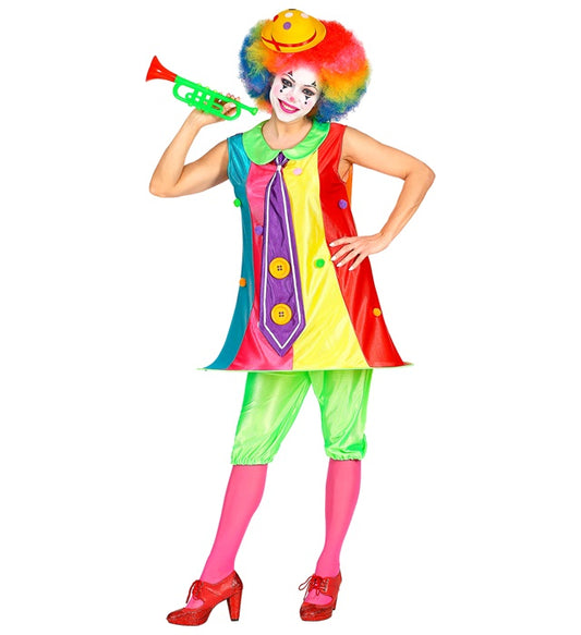 Clown Dress With Hooped Hemline And Tie, Pantaloons