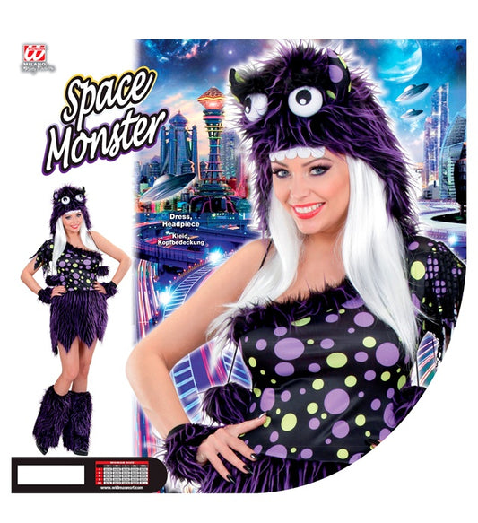 Deluxe Purple Monster Girl Dress, Headpiece, Cuffs, Leg Warmers