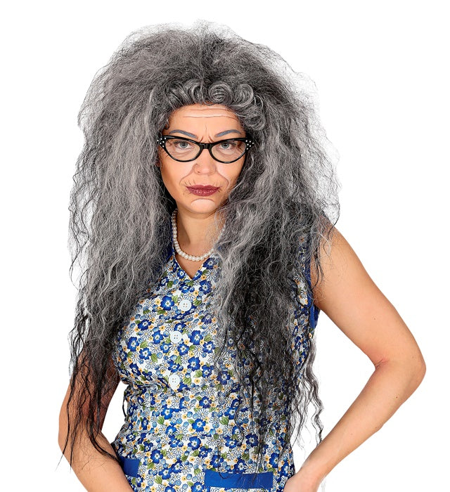 Grey Oversized Frise' Wig In Box