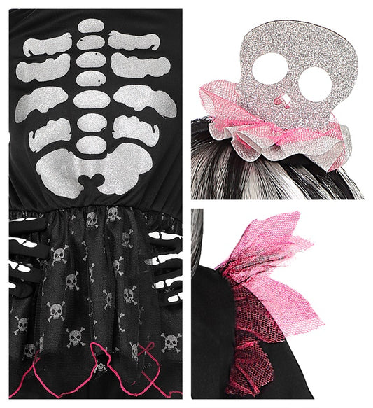 Skeleton Shirt With Tutu, Pants, Headpiece