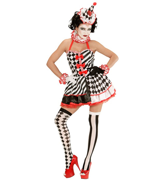 Pierrot Girl Dress, Ruff, Cuffs, Mini Hat