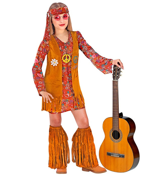 Hippie Dress, Vest, Headband, Fringe Boot Covers