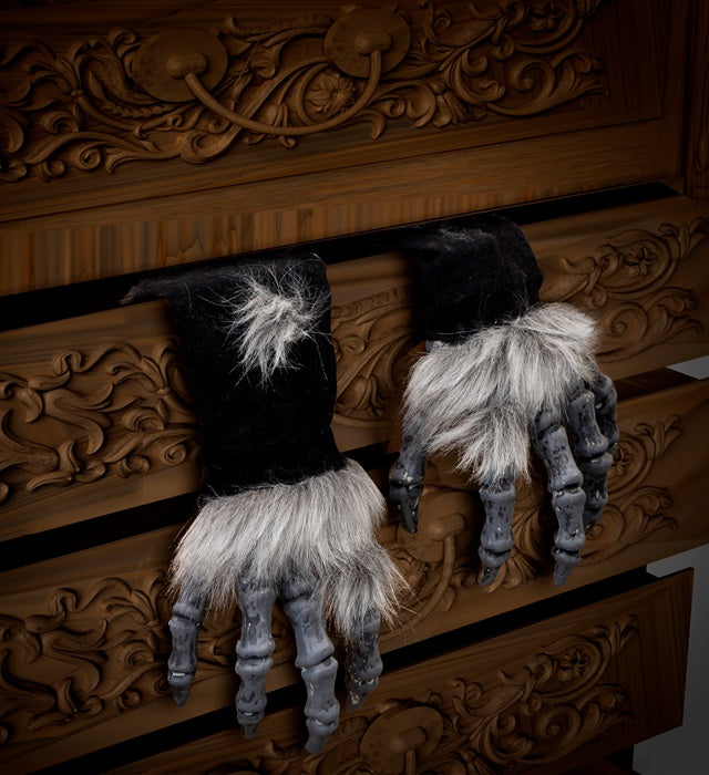 Monster Hands With Fur & Black Sleeves