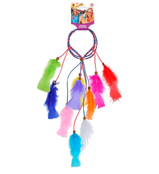 Multicolor Indian Feather Headband