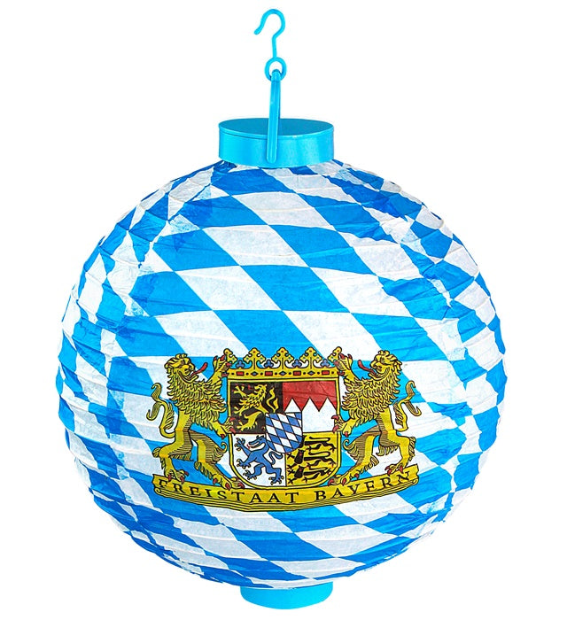Bavaria Light-Up Lampion With 2 White Led Lights 30 Cm