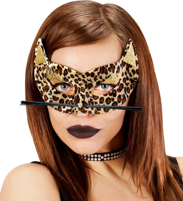 Velvet Leopard Eyemask With Gold