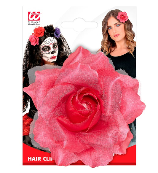 Pink Rose Hair Clip