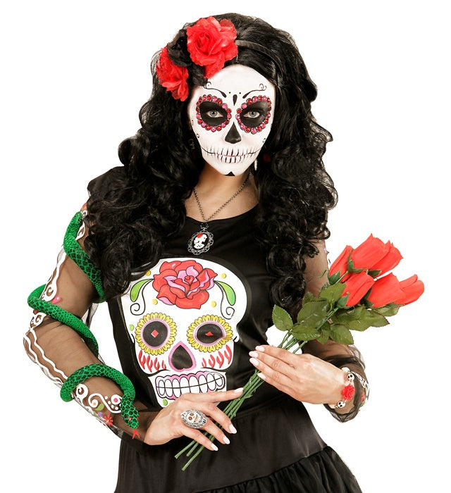 3 Red-Black Roses Headband