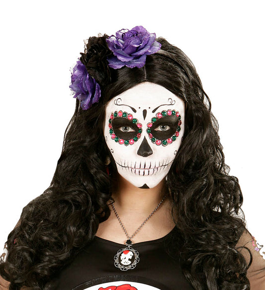 3 Purple-Black Roses Headband