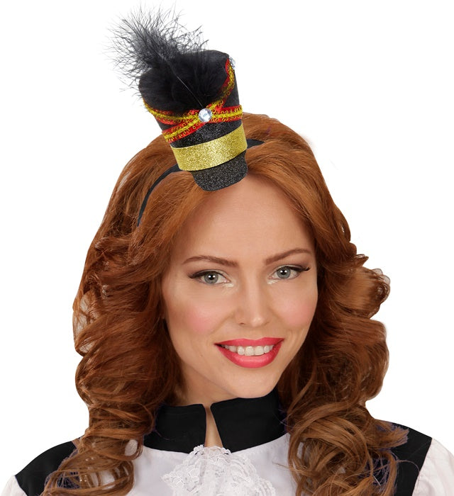 Majorette Mini Hat With Gem & Feather 2 Colors Ass.