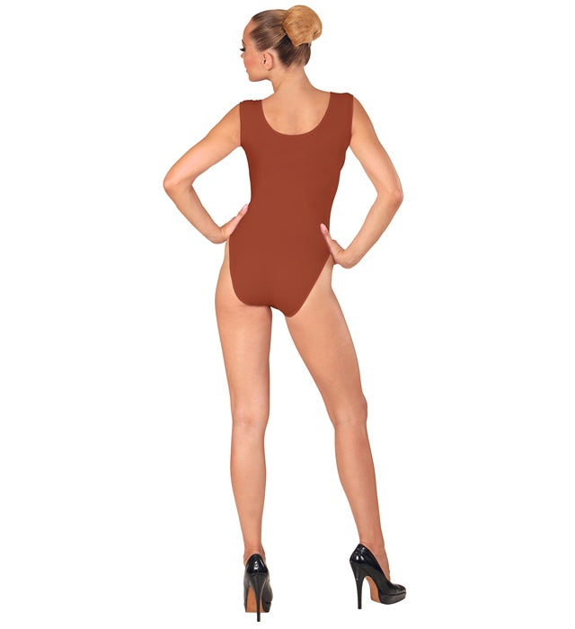 Skin Color Sleeveless Body Buttons Closure