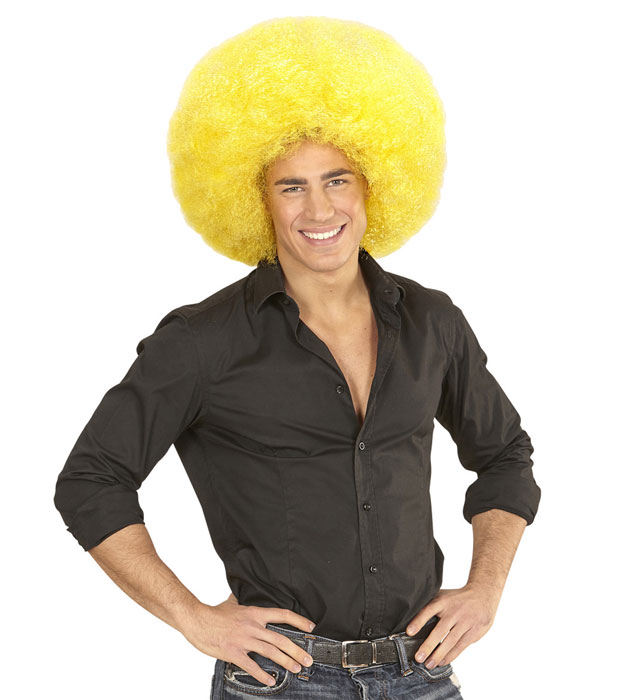Top Quality Yellow Oversized Afro Wig In Polybag