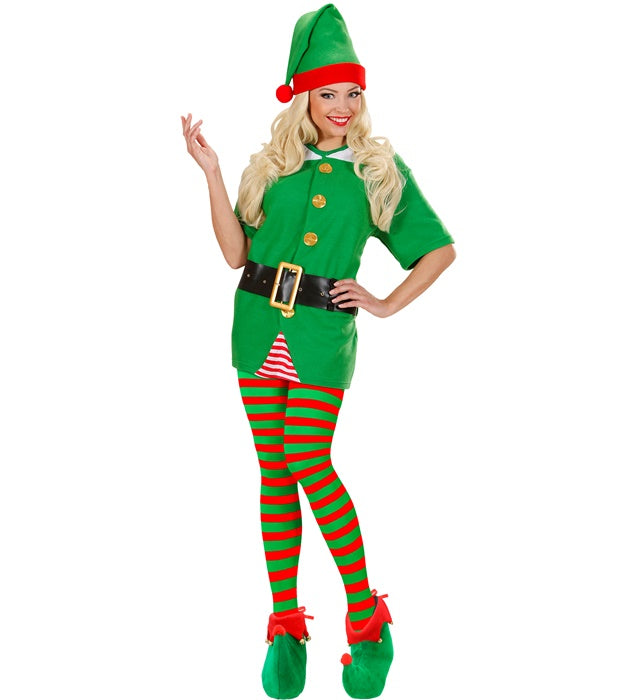 Green-Red Striped Pantyhose 70 Den