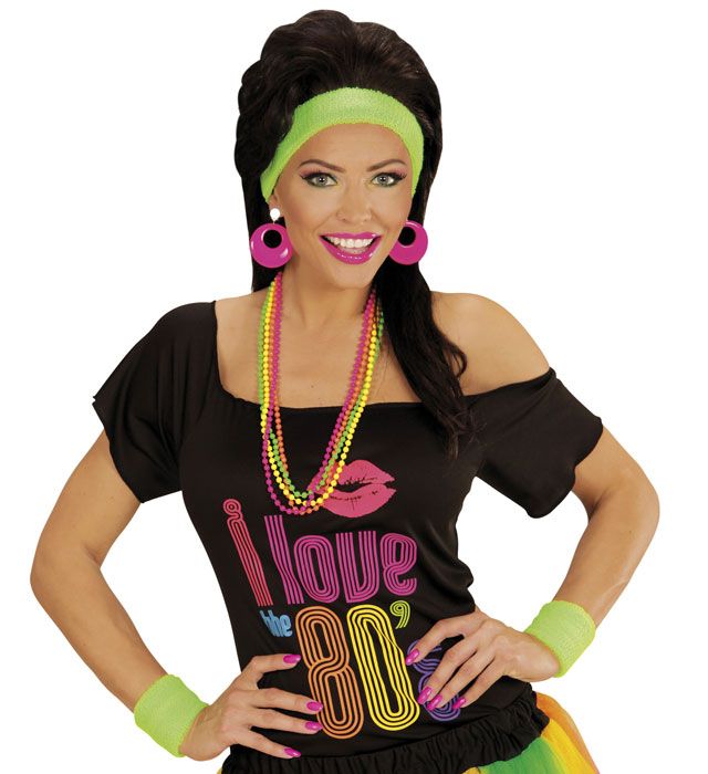 Neon Green Sweatbands Set Headband And 2 Wristbands