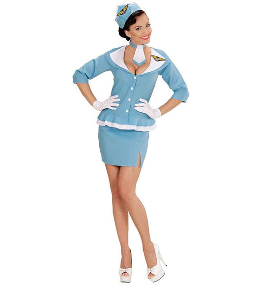 Retro Flight Attendant Jacket, Skirt, Tie, Hat