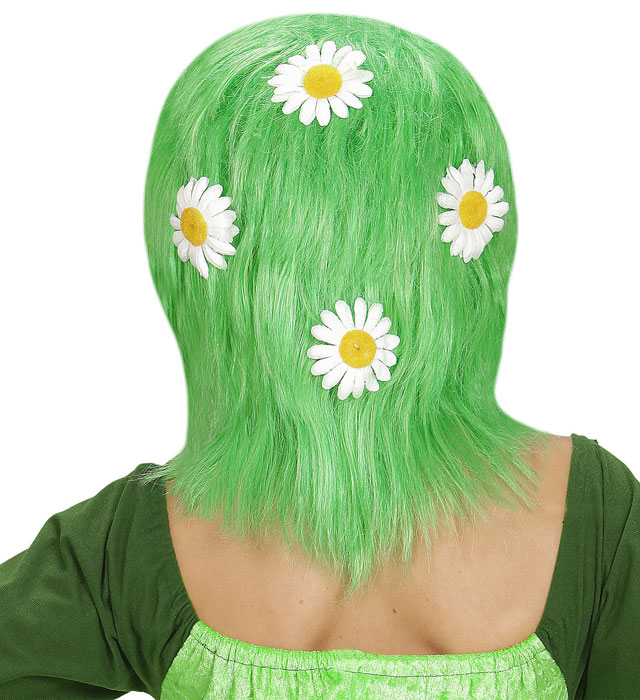 Mother Nature Wig With Daisies In Polybag