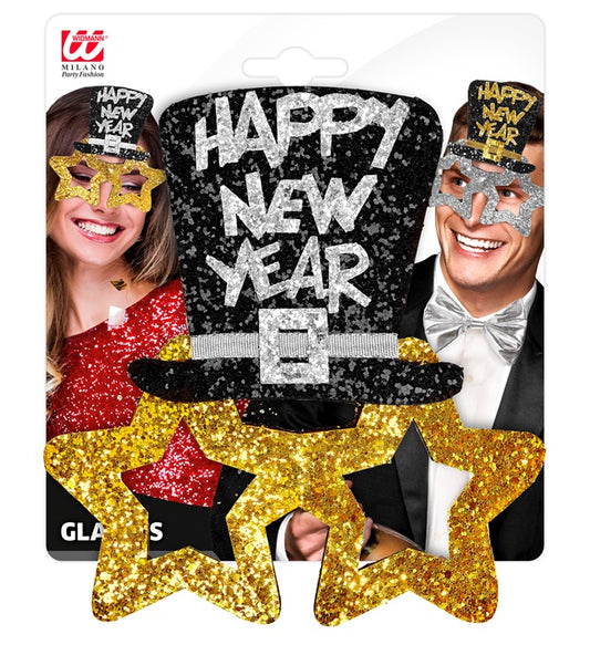 Gold Happy New Year Glasses