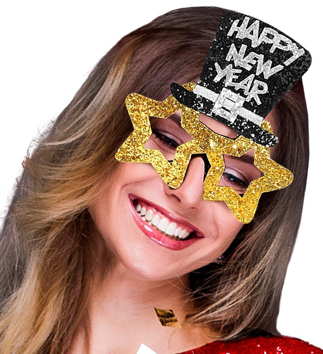 Gold Happy New Year Glasses