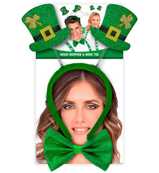 St. Patrick'S Day Set Mini Top Hats Head Bopper & Bow Tie