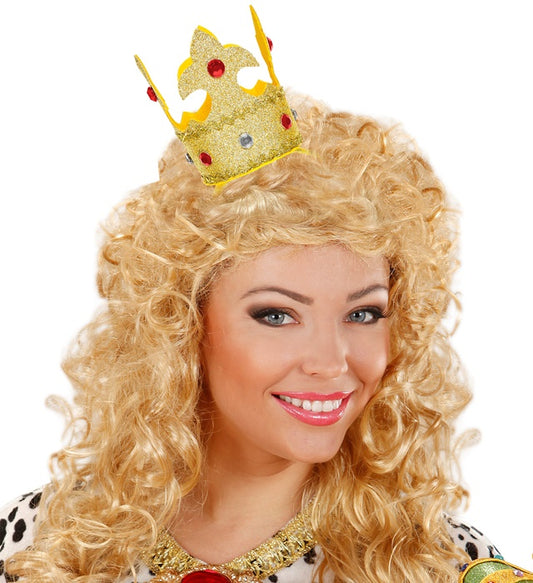 Gold Mini Crowns With Gems On Headband