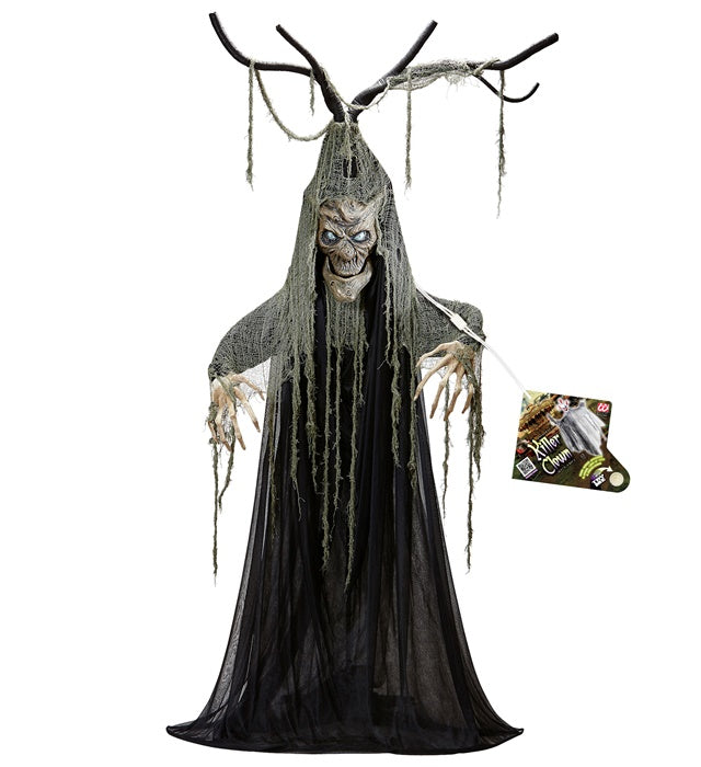 Sound Sensor Activated Talking Haunted Halloween Tree With Moving Mouth & Flashing Led Light Eyes 200 Cm - Speaks 3 Different Rhymes