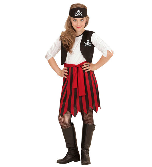 Pirate Girl Dress With Vest, Belt, Headpiece