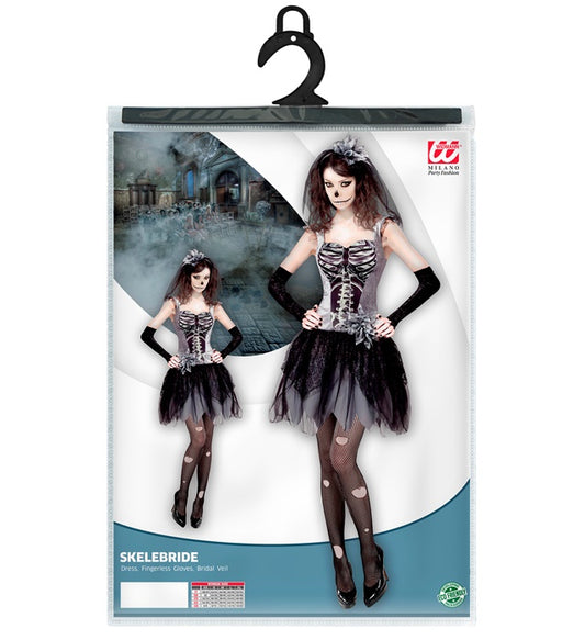 Skelebride Dress, Fingerless Gloves, Bridal Veil