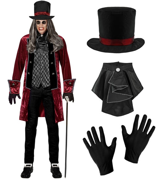 Victorian Vampire Jacket With Vest, Jabot, Gloves, Hat
