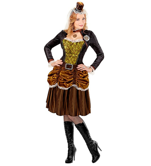 Steampunk Dress, Belt, Mini Hat