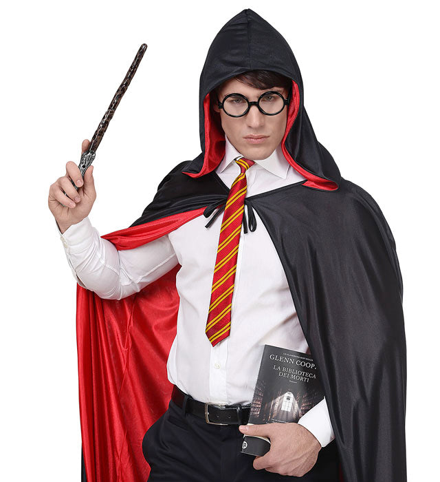 Wizard Apprentice Student Glasses With Lenses, Tie, Magic Wand