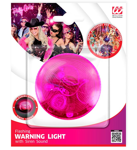 Pink Flashing Warning Light With Siren 7X4 Cm