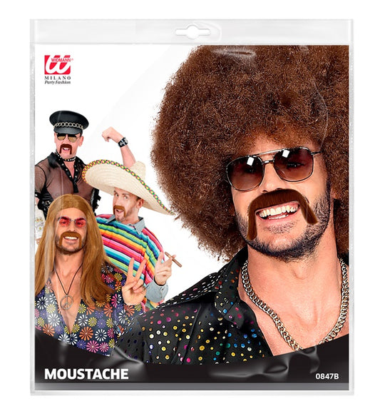70S Moustache Adhesive - 2 Colors Ass.: Blond & Brown