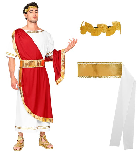 Roman Emperor Tunic With Sash, Belt, Laurel Wreath