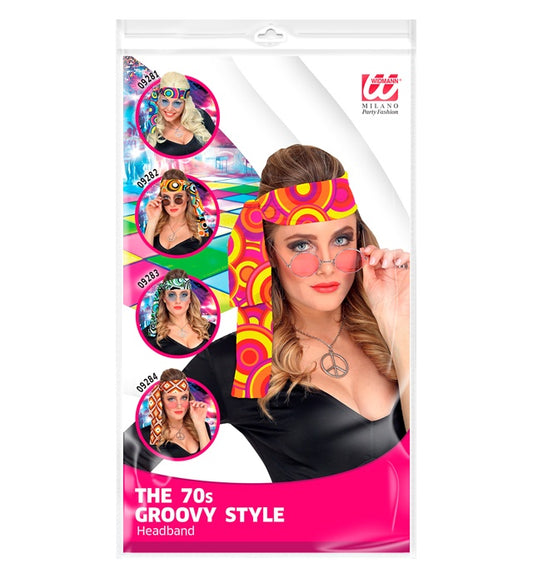 The 70S Groovy Style - Orange Bubbles Headband