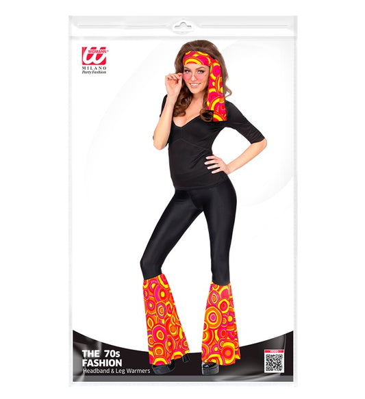 The 70S Groovy Style - Orange Bubbles Headband & Leg Warmers