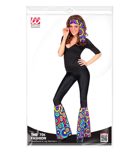 The 70S Groovy Style - Blue Bubbles Headband & Leg Warmers