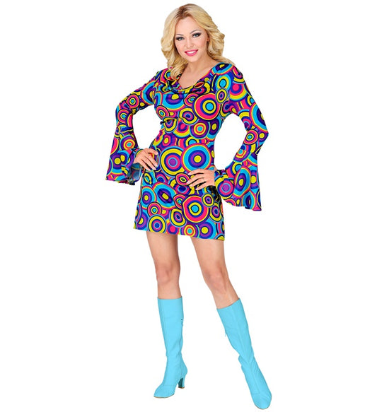 The 70S Groovy Style - Blue Bubbles Dress
