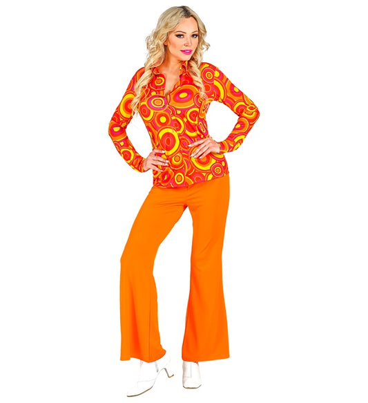 The 70S Groovy Style - Orange Bubbles Shirt