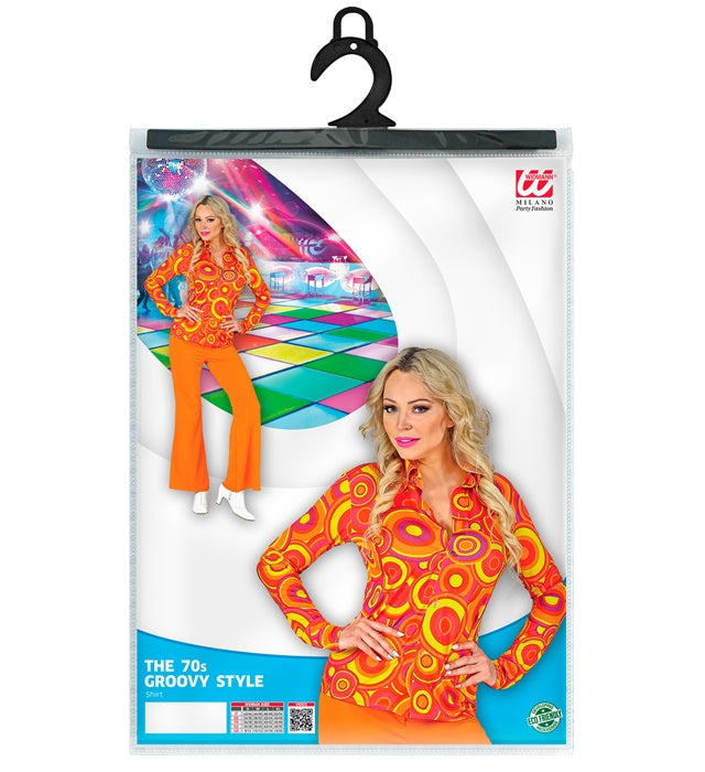 The 70S Groovy Style - Orange Bubbles Shirt